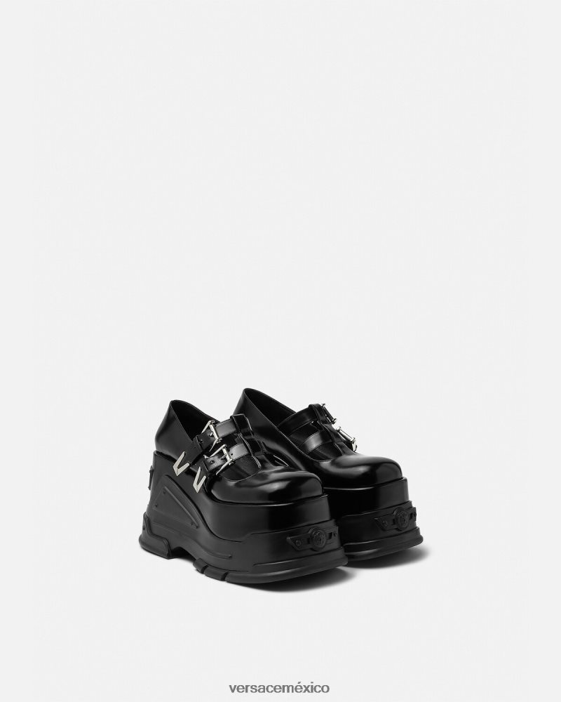 Versace zapatos de tacón con plataforma Medusa negro zapato mujer 84626J497