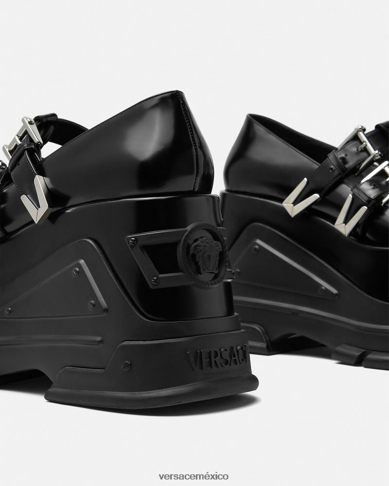 Versace zapatos de tacón con plataforma Medusa negro zapato mujer 84626J497