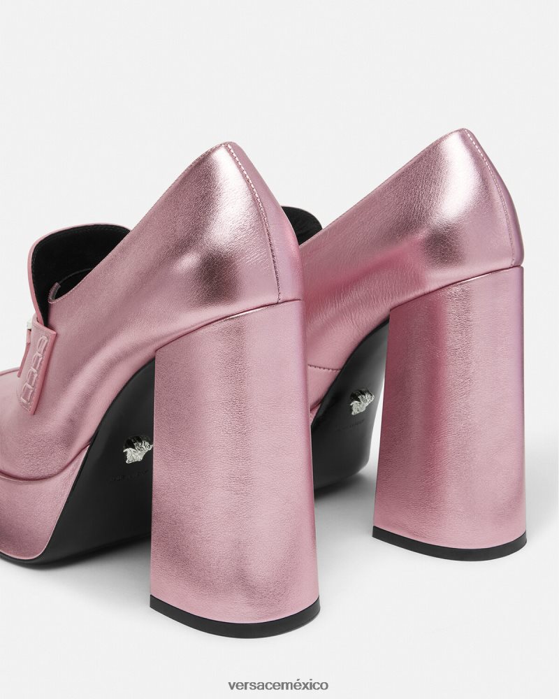 Versace zapatos de tacón con plataforma metálica Medusa '95 rosa zapato mujer 84626J484