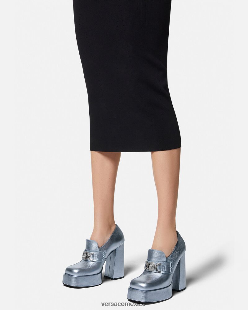 Versace zapatos de tacón con plataforma metálica Medusa '95 un color zapato mujer 84626J485