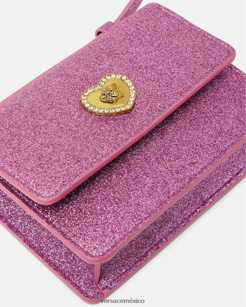 Versace bandolera con corazón y medusa rosa bolsas niños 84626J2071