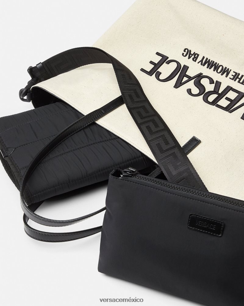 Versace bolso cambiador para bebé con logo blanco negro bolsas niños 84626J1850