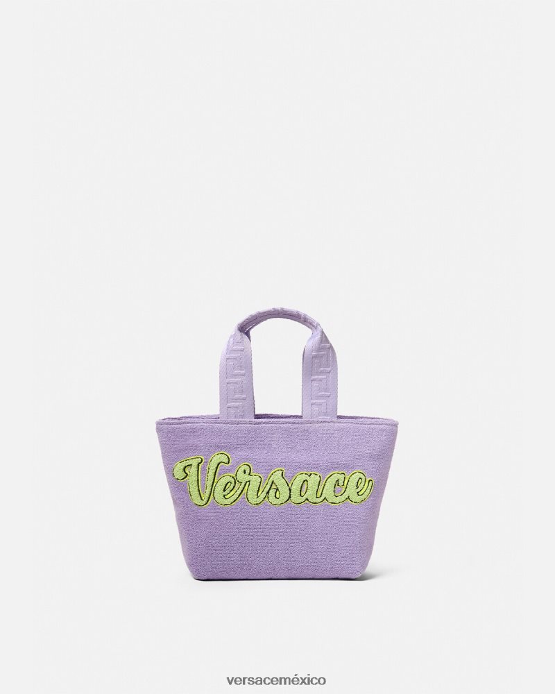 Versace bolso shopper con logo lila bolsas niños 84626J2076