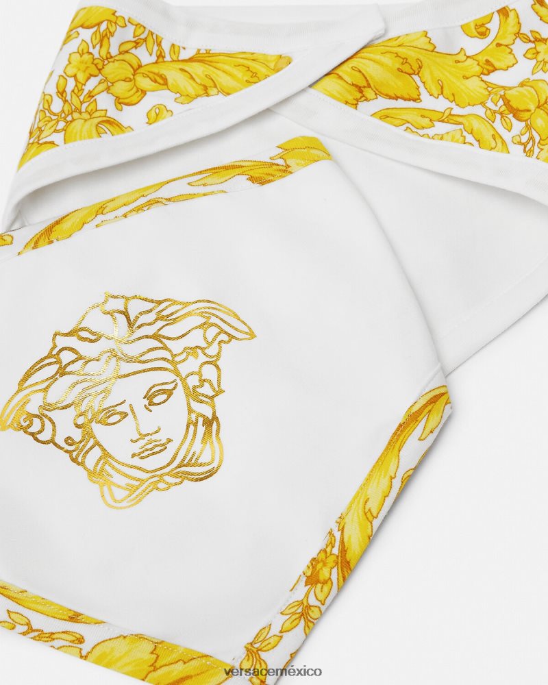 Versace babero barroco para bebé paquete de 2 Oro blanco accesorios niños 84626J1845