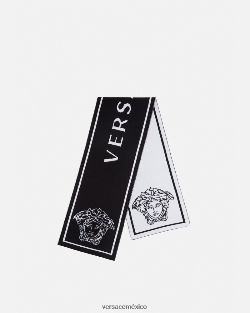Versace bufanda con logo de medusa negro accesorios niños 84626J2077