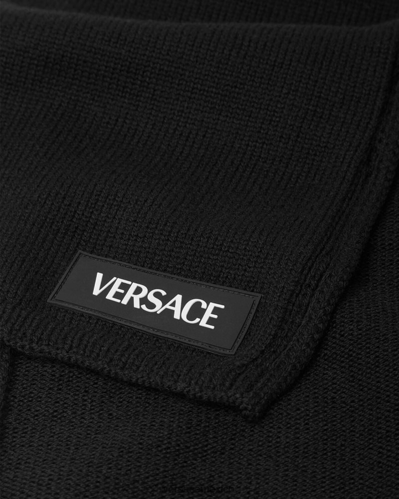 Versace bufanda con logo negro accesorios niños 84626J2061