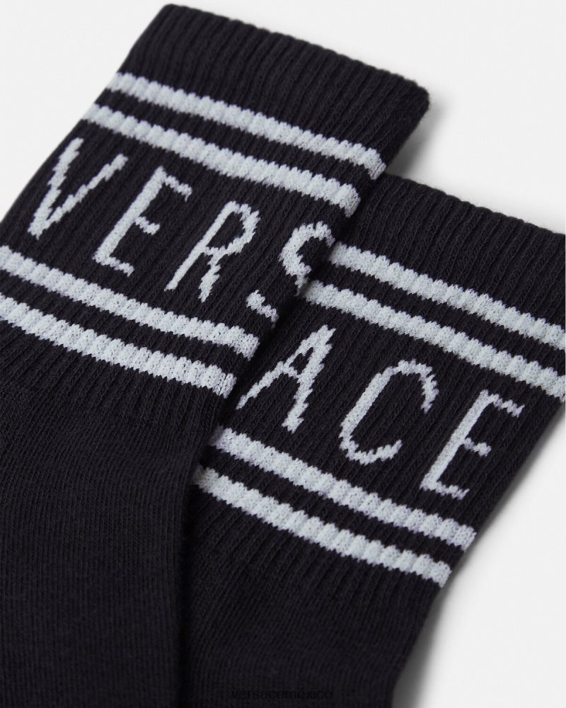 Versace calcetines con logo negro accesorios niños 84626J1969