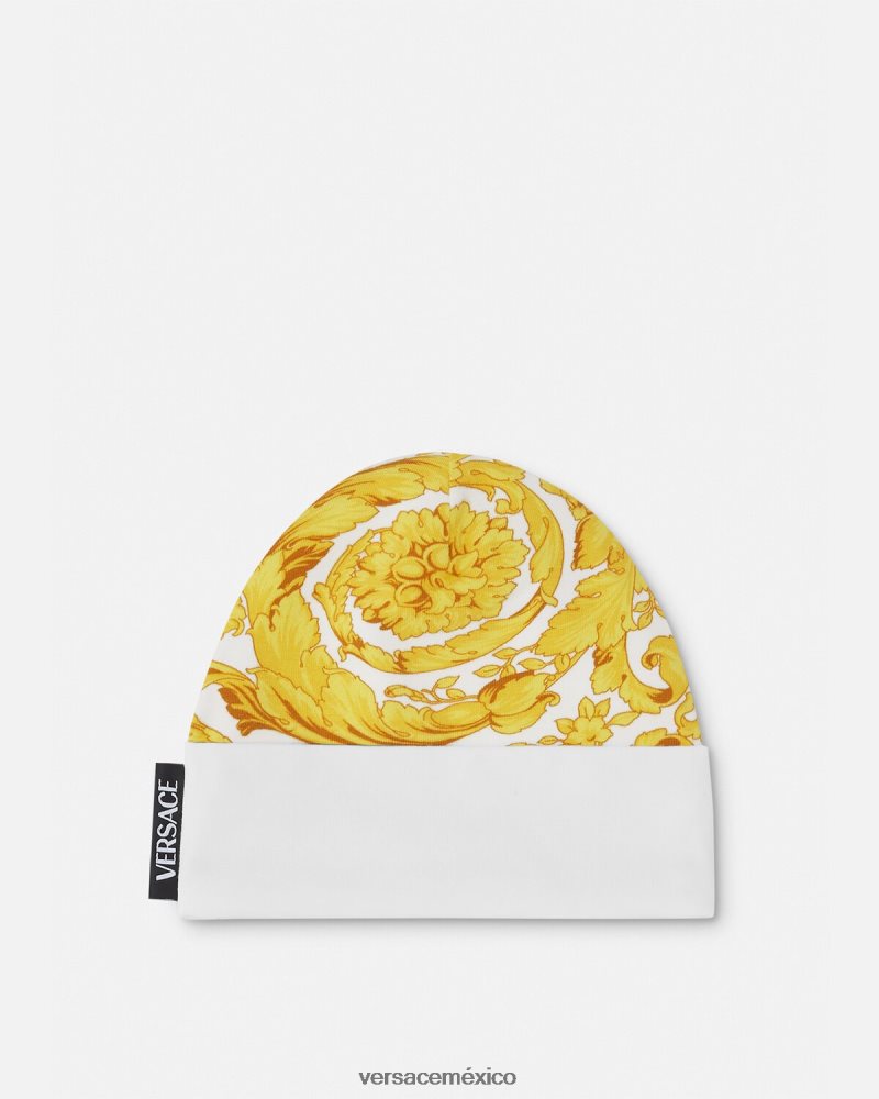 Versace gorro de bebé barroco Oro blanco accesorios niños 84626J1820