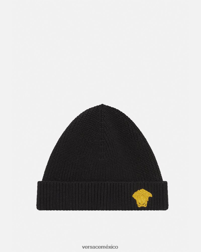 Versace gorro de medusa negro accesorios niños 84626J2073