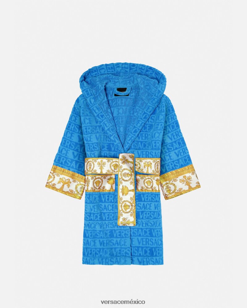 Versace bata de baño azul claro ropa niños 84626J2064