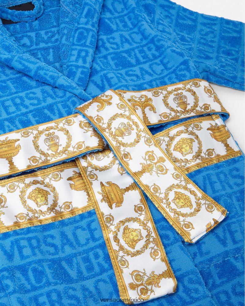 Versace bata de baño azul claro ropa niños 84626J2064