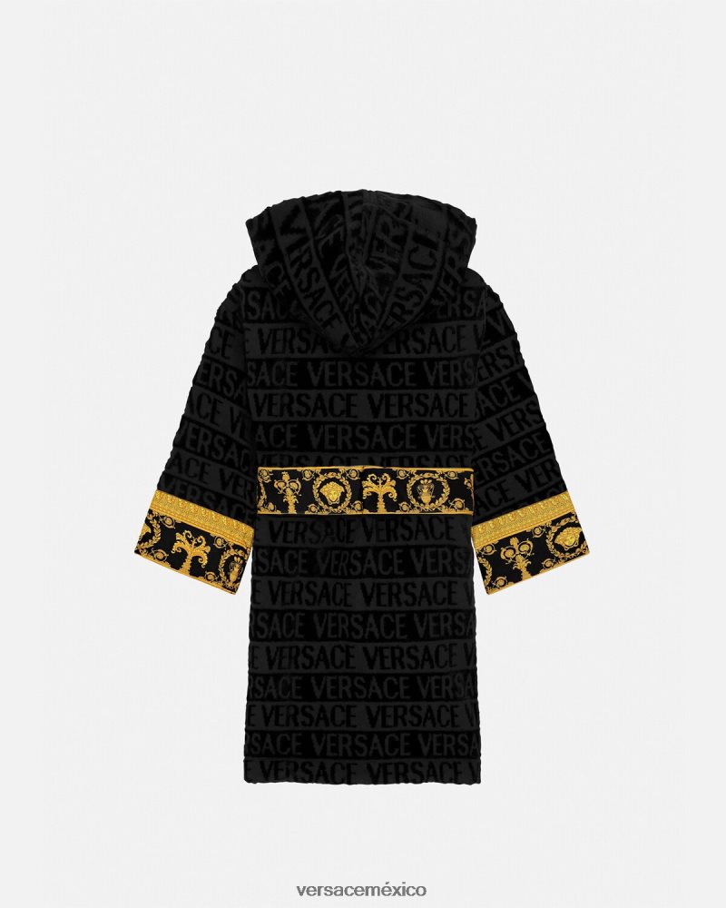 Versace bata de baño negro ropa niños 84626J2062