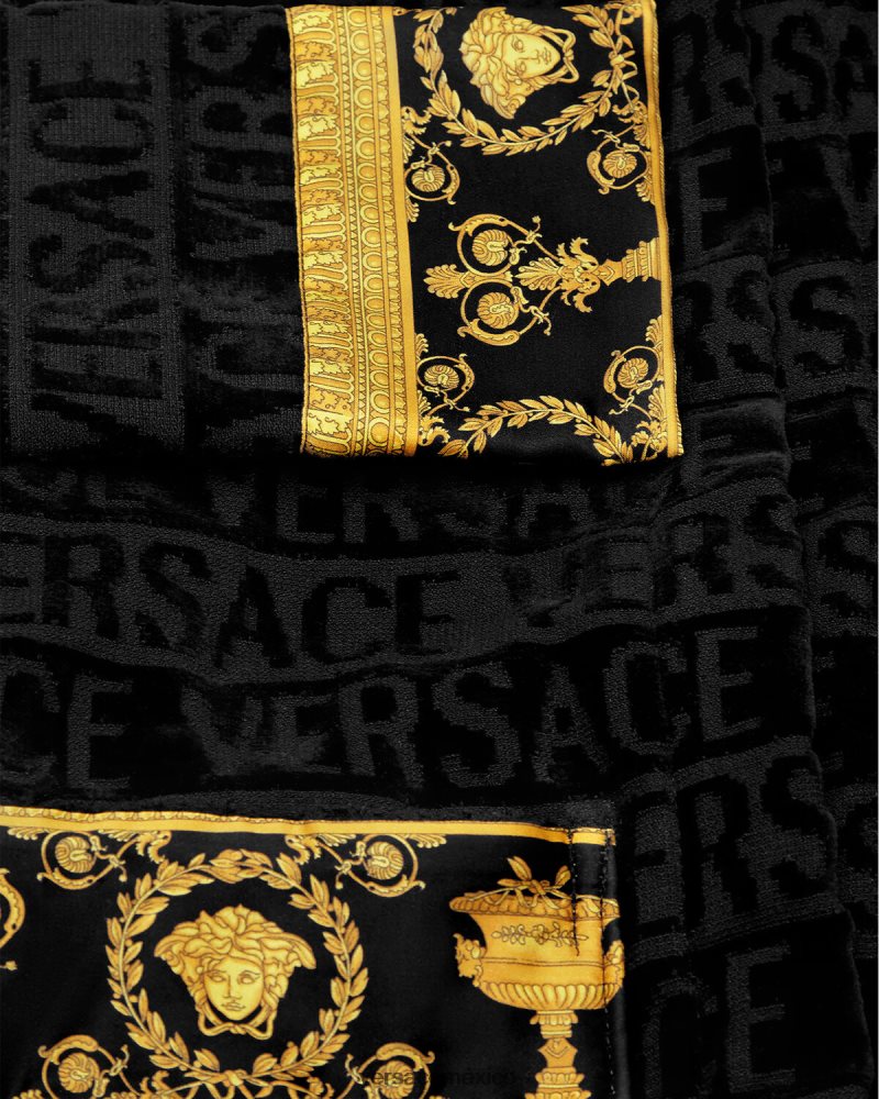 Versace bata de baño negro ropa niños 84626J2062