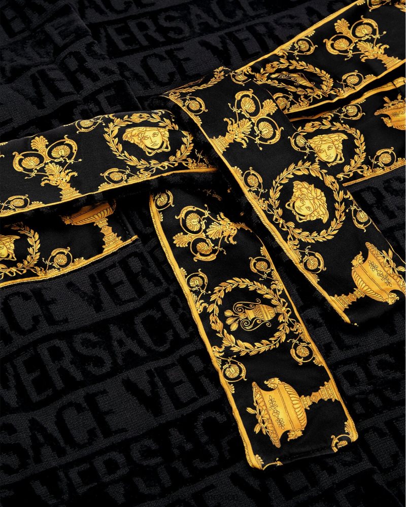 Versace bata de baño negro ropa niños 84626J2062