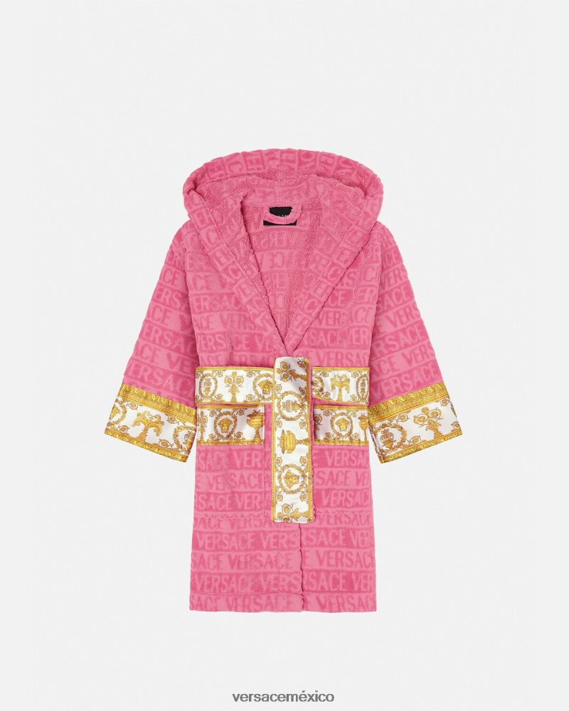 Versace bata de baño rosa ropa niños 84626J2065