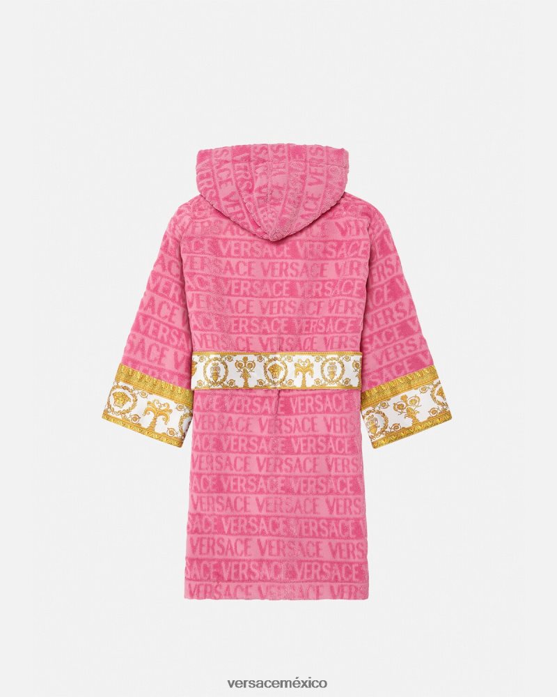 Versace bata de baño rosa ropa niños 84626J2065