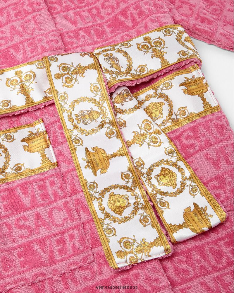 Versace bata de baño rosa ropa niños 84626J2065