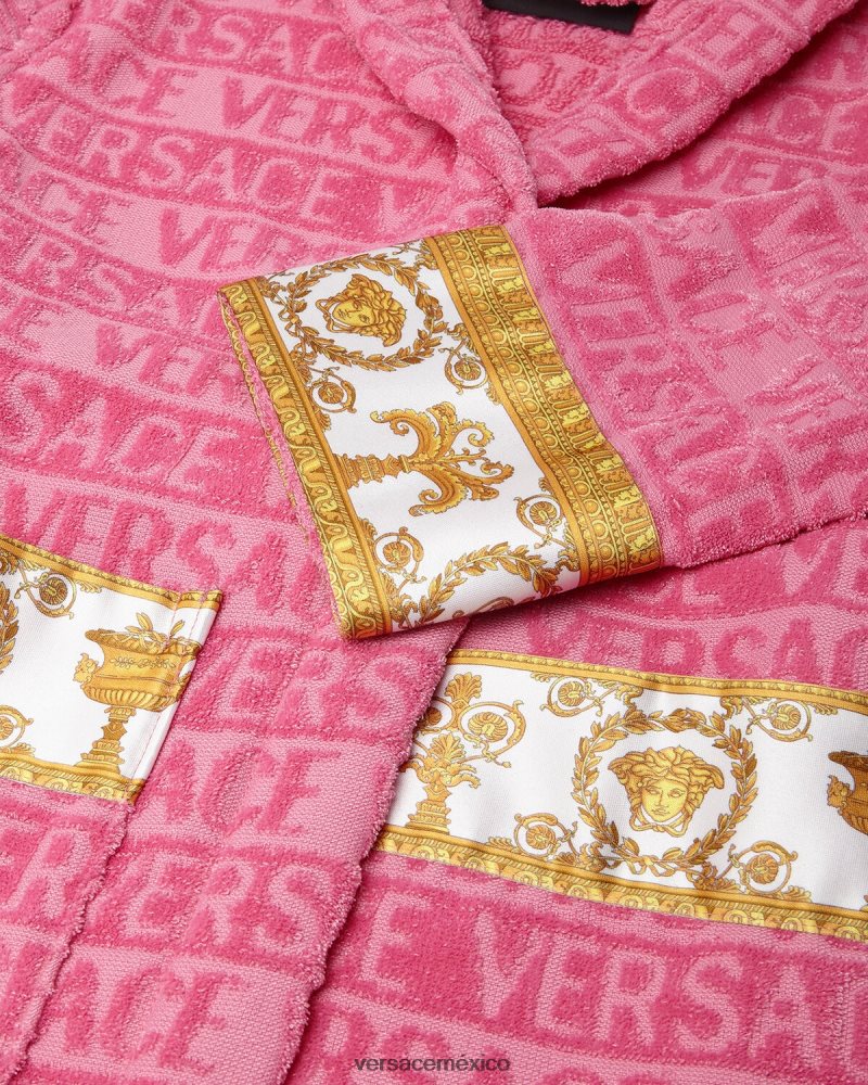 Versace bata de baño rosa ropa niños 84626J2065