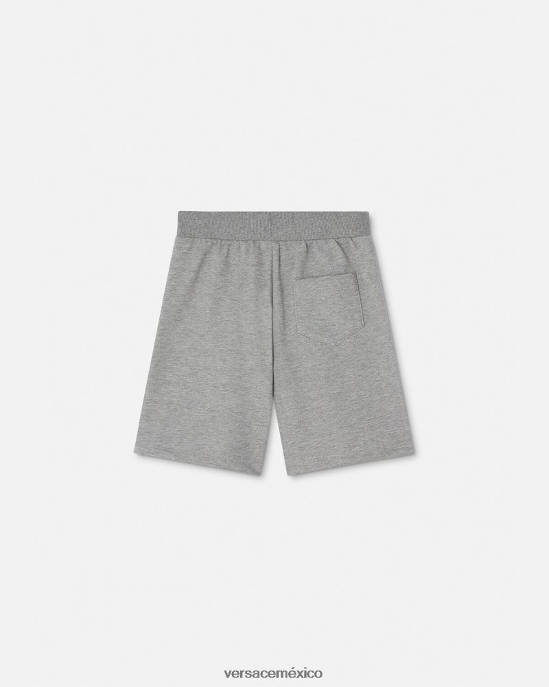 Versace pantalones cortos deportivos con greca gris ropa niños 84626J2081