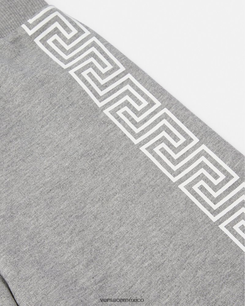 Versace pantalones cortos deportivos con greca gris ropa niños 84626J2081