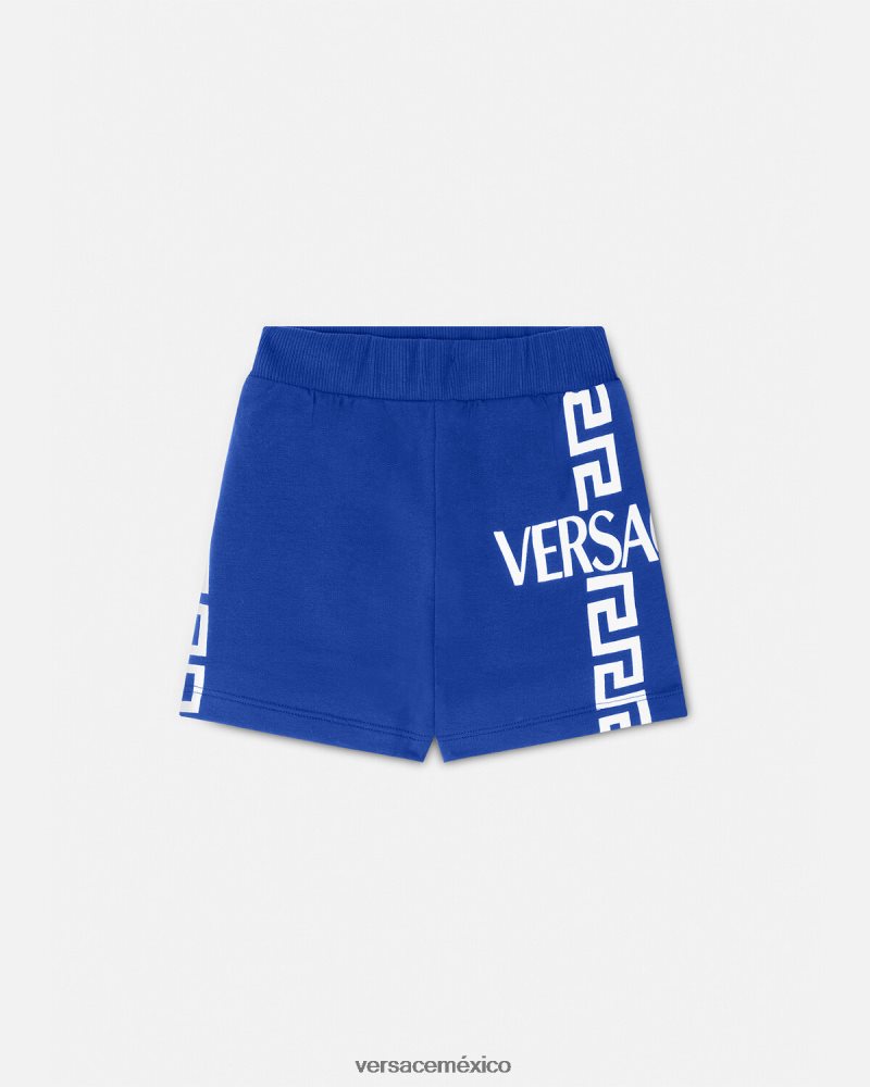 Versace shorts de bebé con logo de Greca azul ropa niños 84626J1889