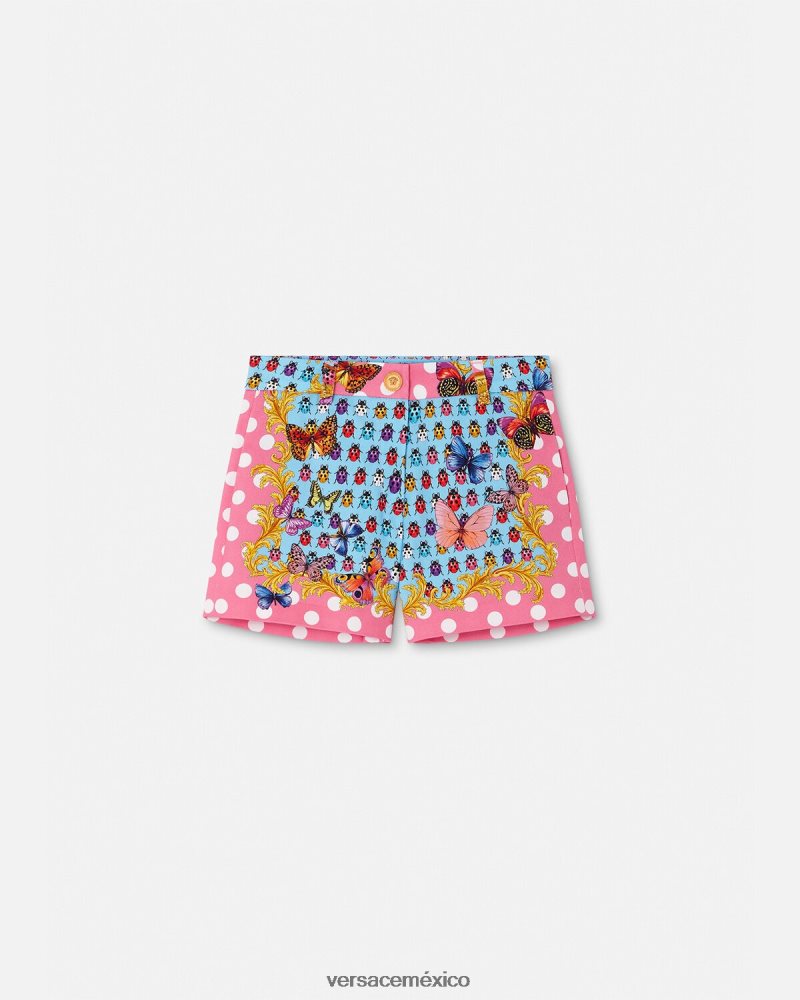 Versace shorts de mezclilla con mariposas imprimir ropa niños 84626J1943