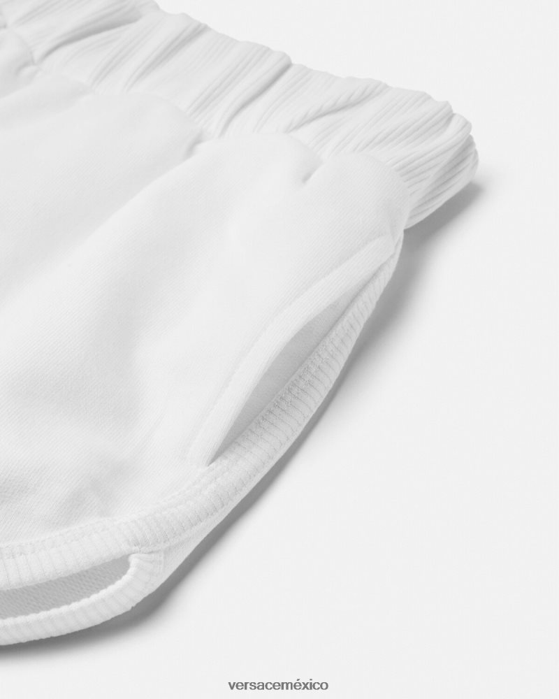 Versace shorts deportivos con logo Oro blanco ropa niños 84626J1934