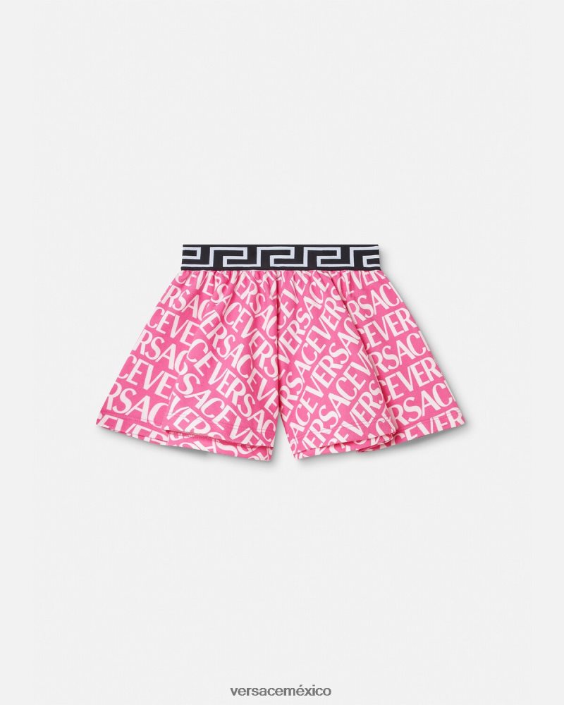 Versace shorts deportivos integrales rosa y estampado ropa niños 84626J1975
