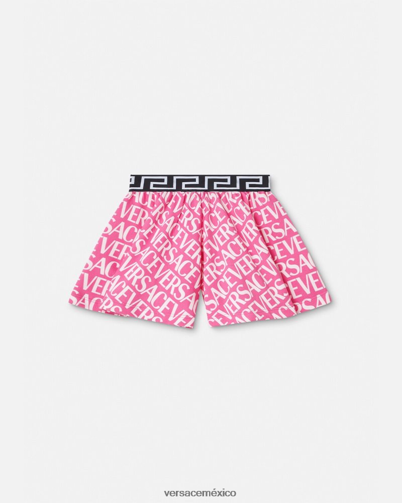 Versace shorts deportivos integrales rosa y estampado ropa niños 84626J1975