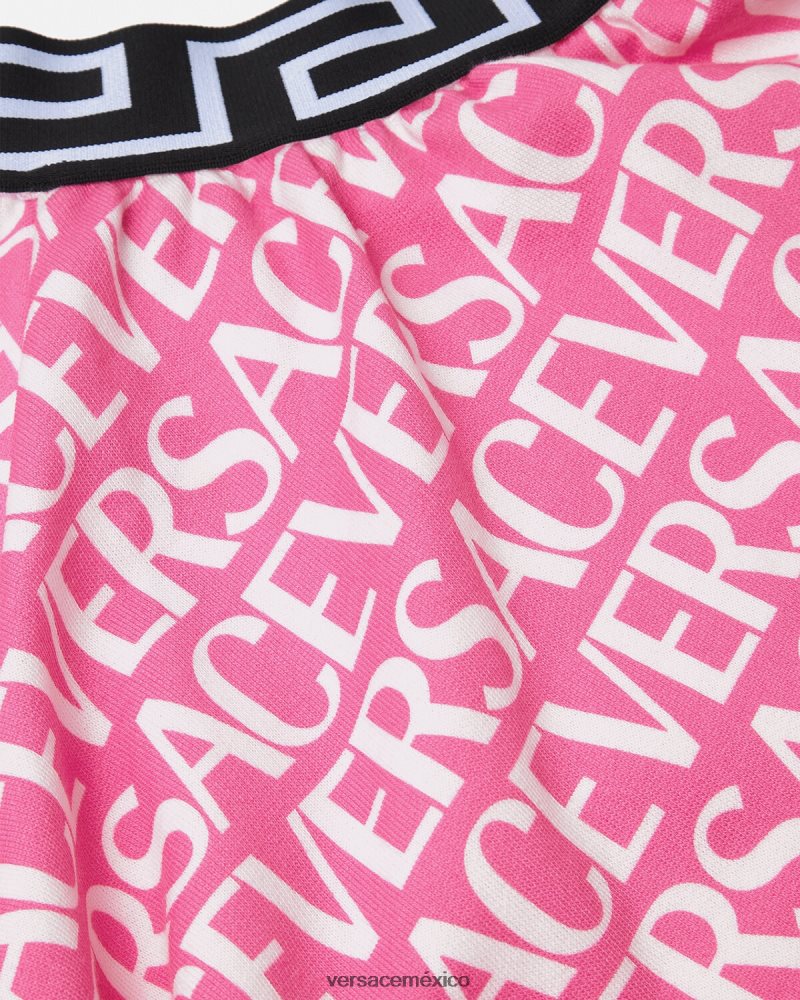 Versace shorts deportivos integrales rosa y estampado ropa niños 84626J1975