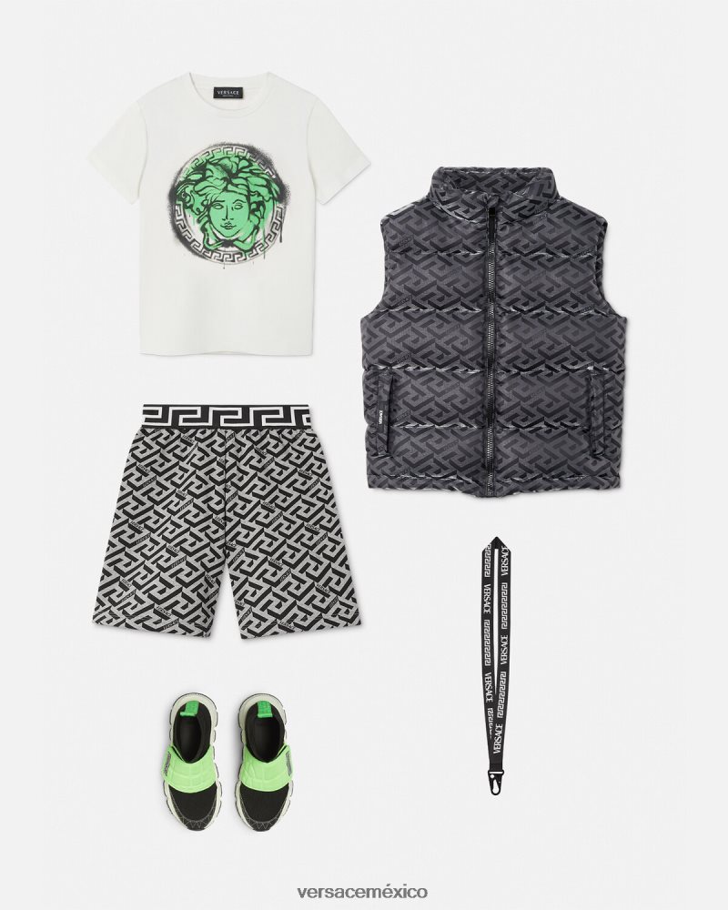Versace shorts deportivos la greca gris y estampado ropa niños 84626J2116