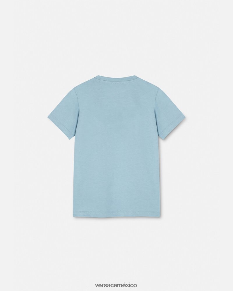 Versace camiseta barroca de conchas marinas azul claro ropa niños 84626J2084