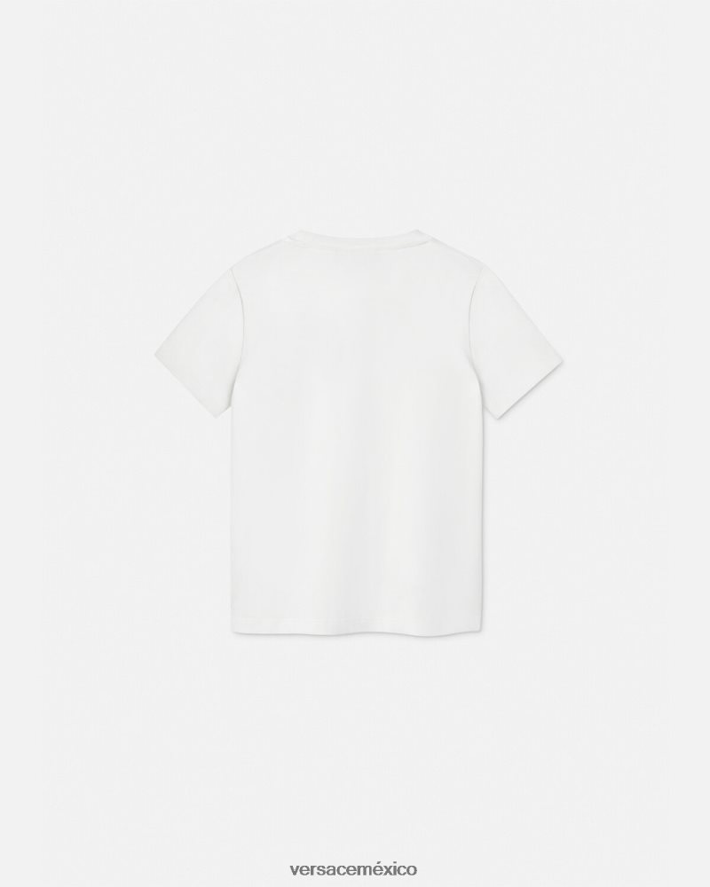Versace camiseta con imperdible blanco y estampado ropa niños 84626J2008