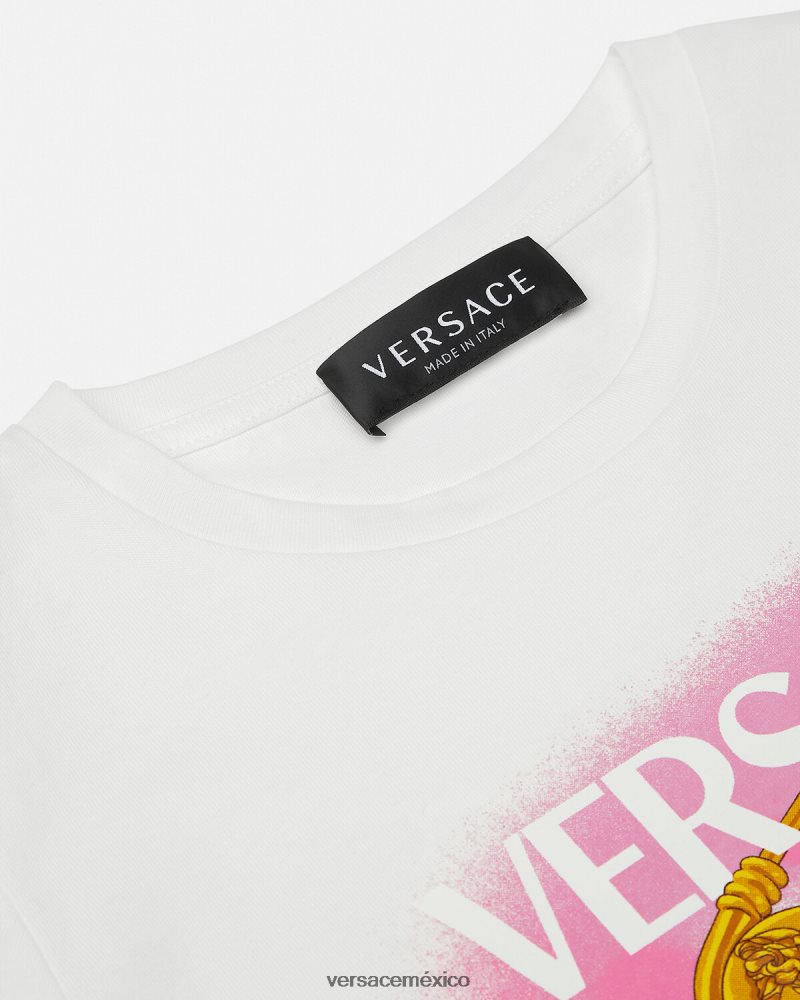 Versace camiseta con imperdible blanco y estampado ropa niños 84626J2008