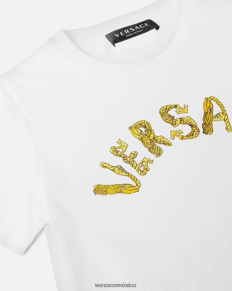 Versace camiseta con logo Oro blanco ropa niños 84626J1933