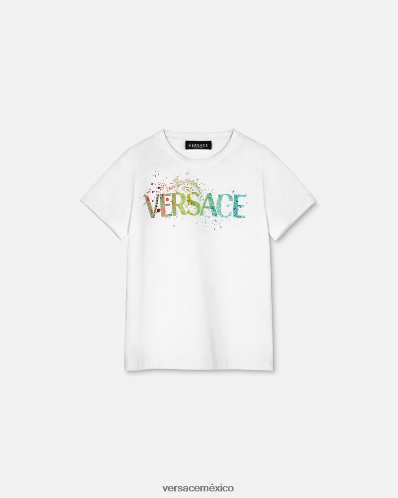 Versace camiseta con logo azul ropa niños 84626J2094
