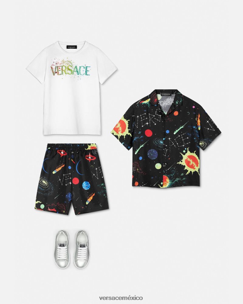 Versace camiseta con logo azul ropa niños 84626J2094
