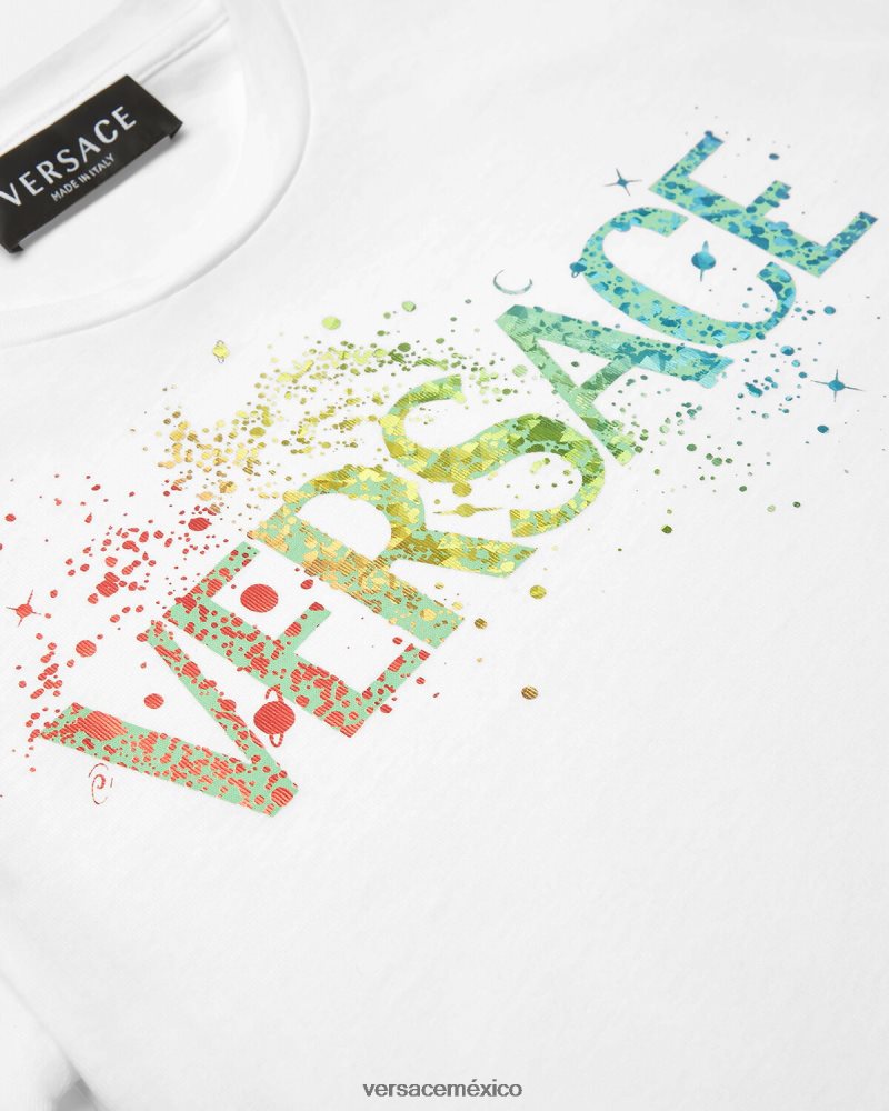Versace camiseta con logo azul ropa niños 84626J2094
