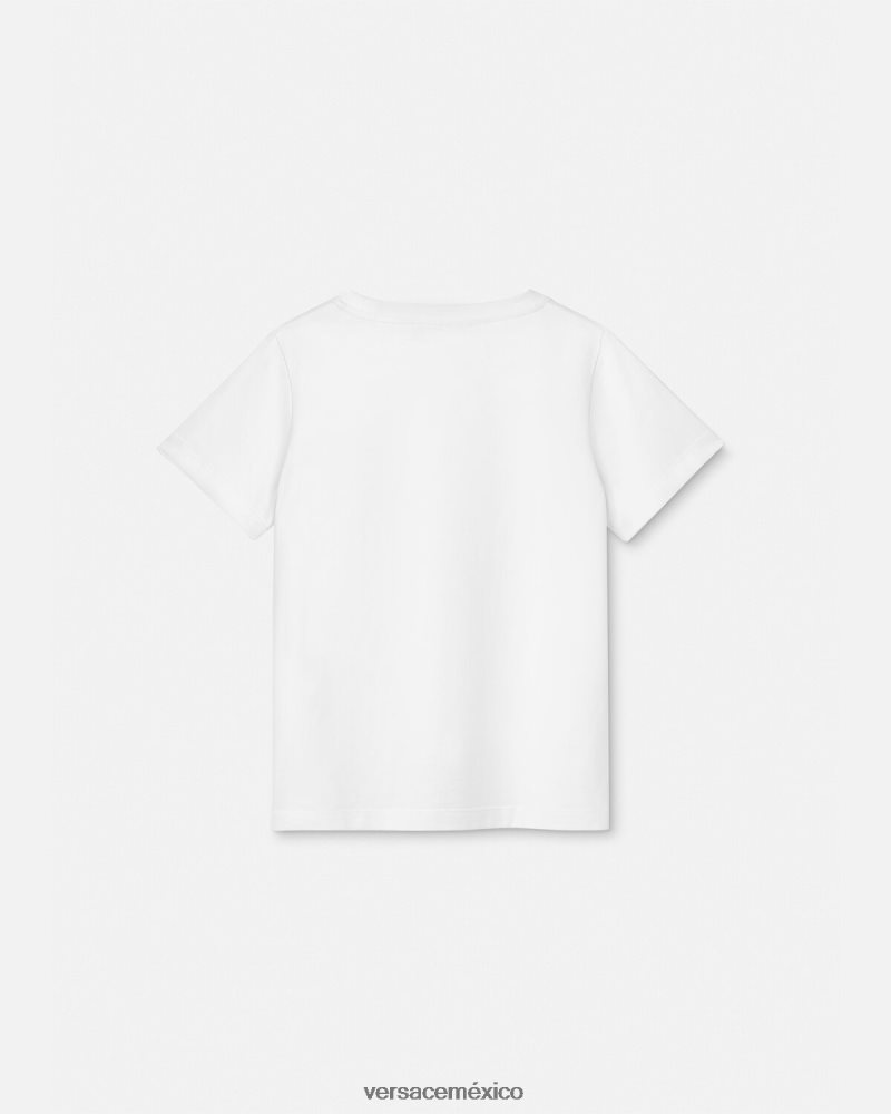 Versace camiseta con logo de medusa blanco y estampado ropa niños 84626J2127