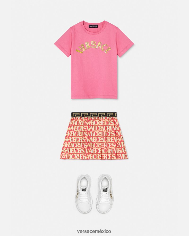 Versace camiseta con logo rosa ropa niños 84626J1932