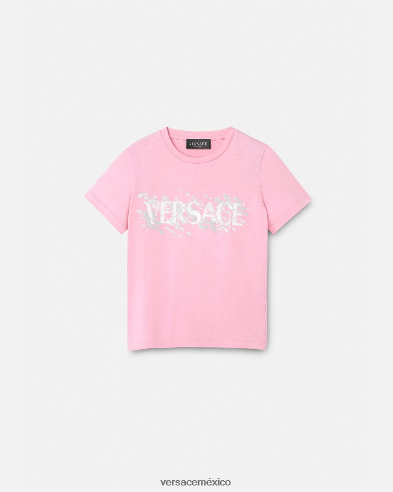 Versace camiseta con logo rosa ropa niños 84626J2011