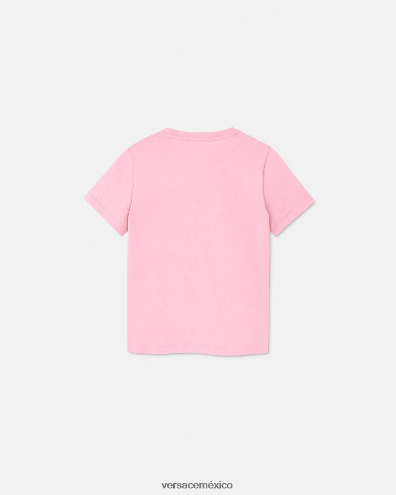 Versace camiseta con logo rosa ropa niños 84626J2011