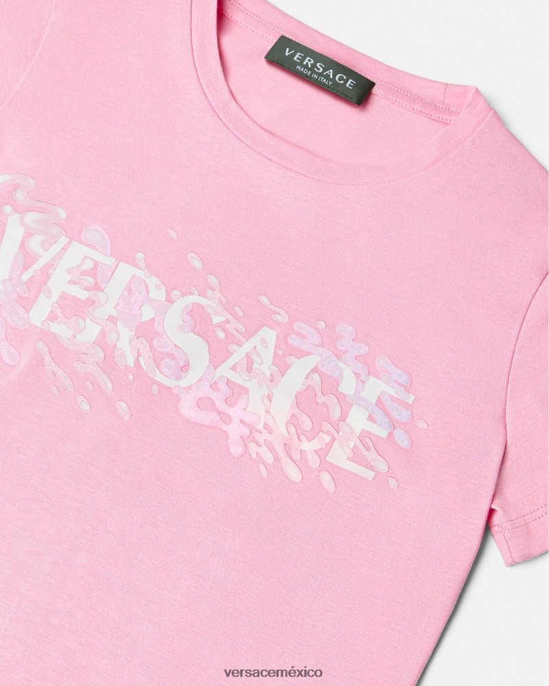 Versace camiseta con logo rosa ropa niños 84626J2011