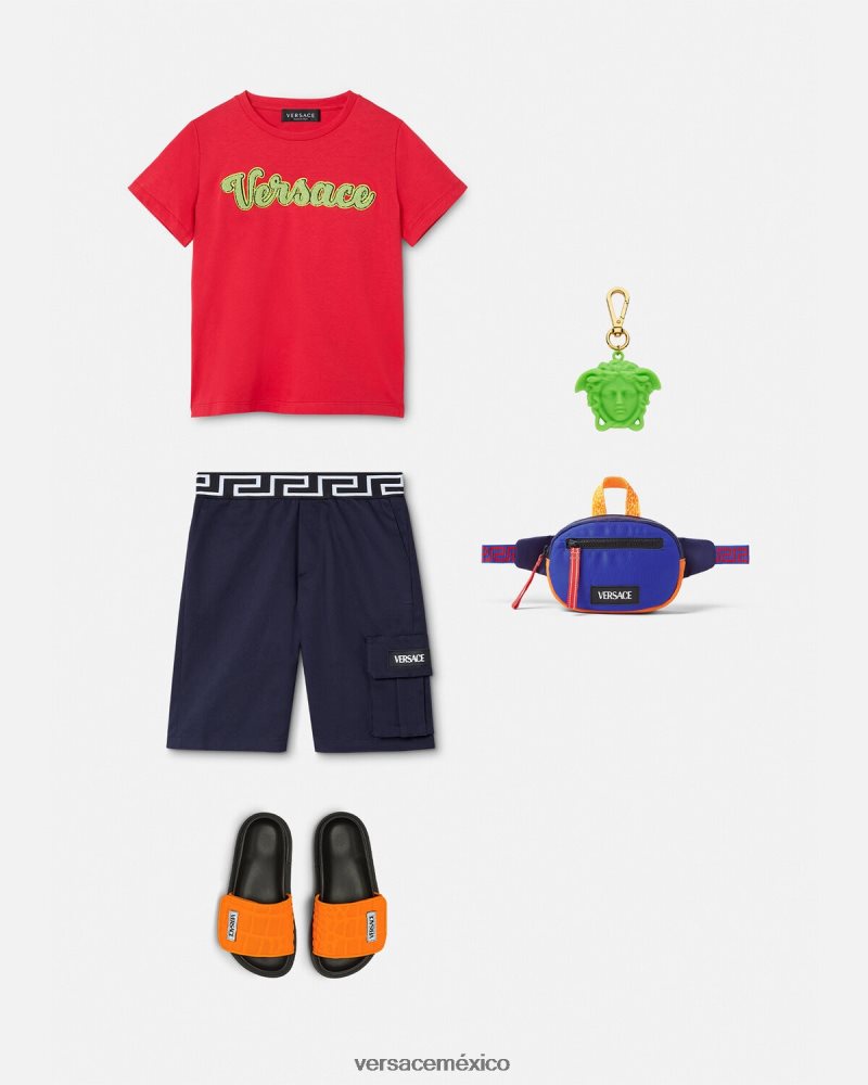 Versace camiseta con logo universitario rojo ropa niños 84626J2133