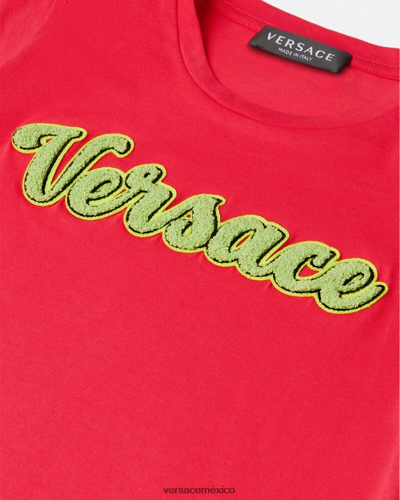Versace camiseta con logo universitario rojo ropa niños 84626J2133