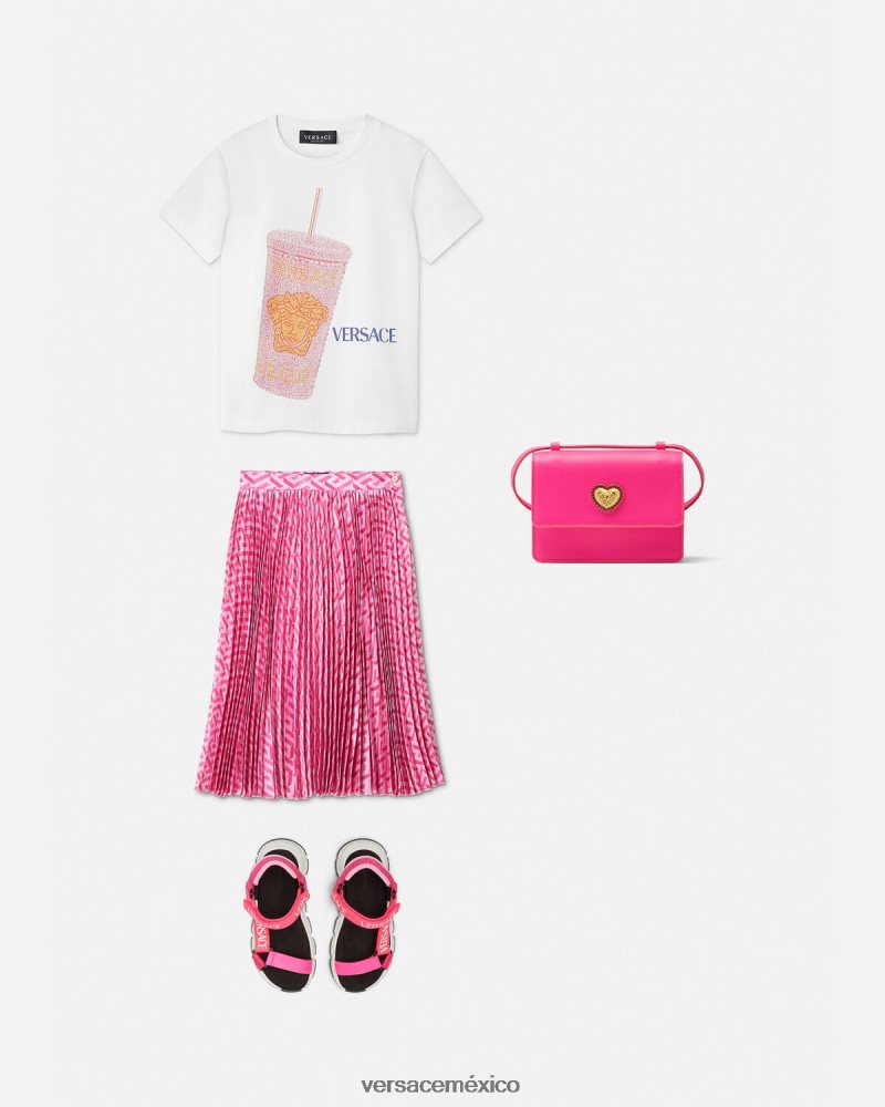 Versace camiseta con logo y taza de viaje blanco y estampado ropa niños 84626J2018