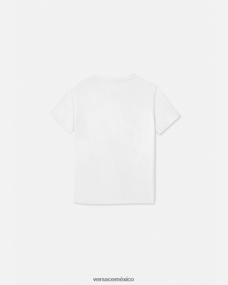 Versace camiseta con logo y taza de viaje blanco y estampado ropa niños 84626J2018