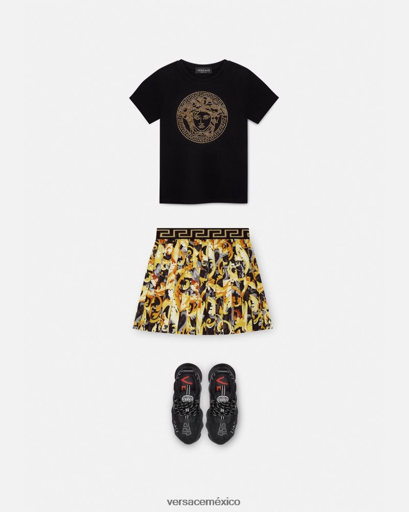 Versace camiseta con medusa de cristal negro ropa niños 84626J1961