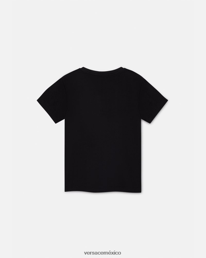Versace camiseta con medusa de cristal negro ropa niños 84626J1961