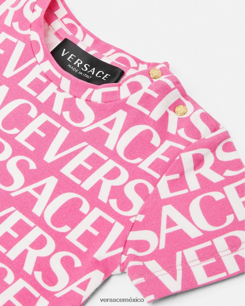 Versace camiseta de bebé por toda la prenda rosa y estampado ropa niños 84626J1920